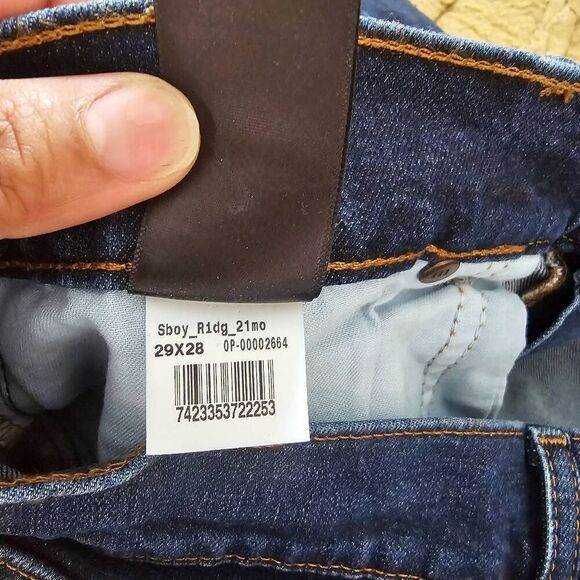 Mott & Bow Jeans Mens 29 x 28 Slim Straight Denim Blue - Picture 7 of 8